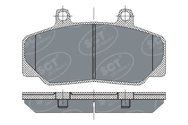 SCT GERMANY Комплект тормозных колодок, дисковый тормоз SP 166 PR